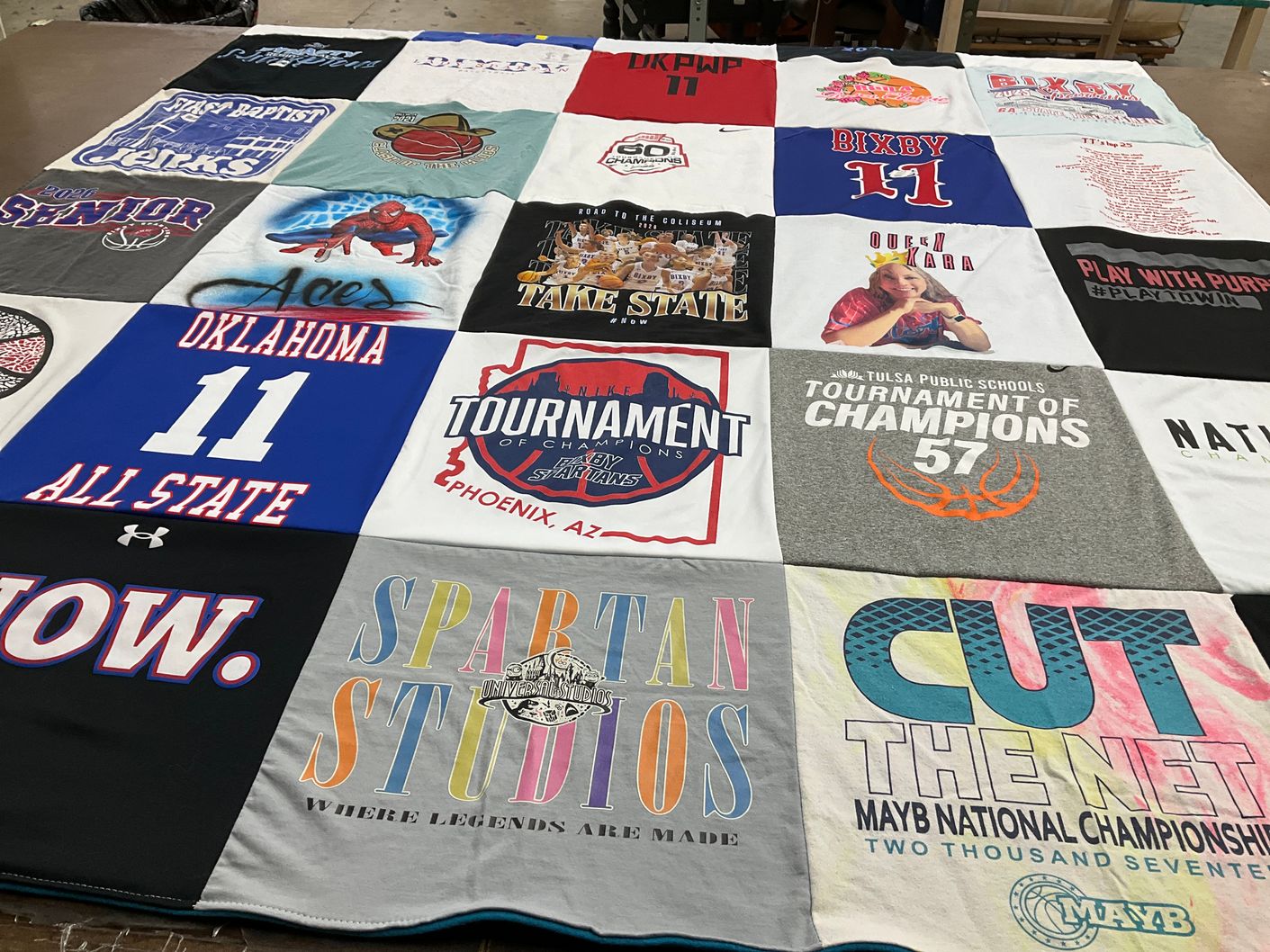 T-shirt quilt from bixby high school by Kara from OK