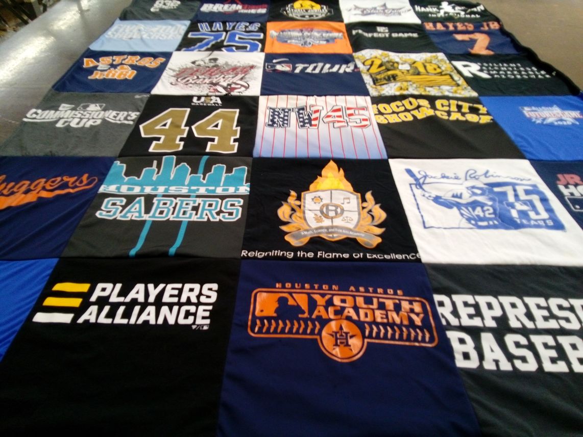 T-shirt quilt featuring houston sabers by Jennifer from TX