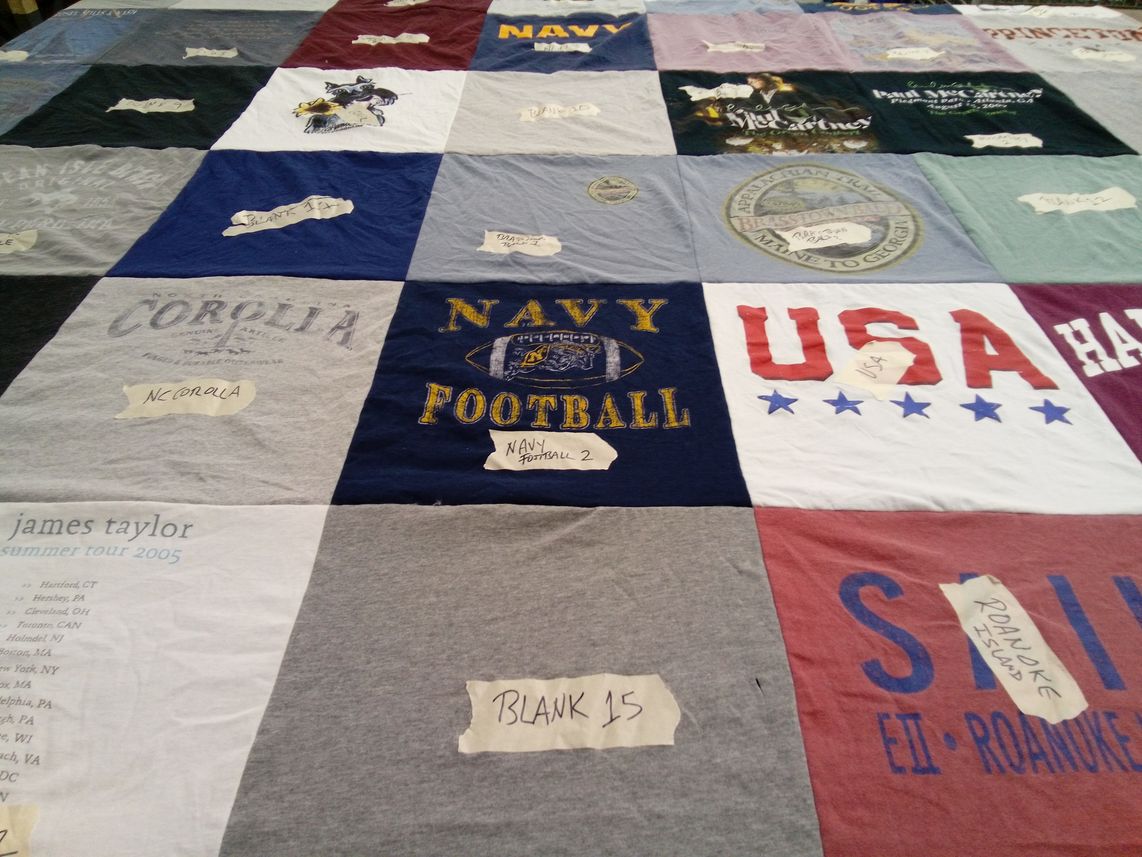 T-shirt quilt featuring navy midshipmen football by Warren from NC