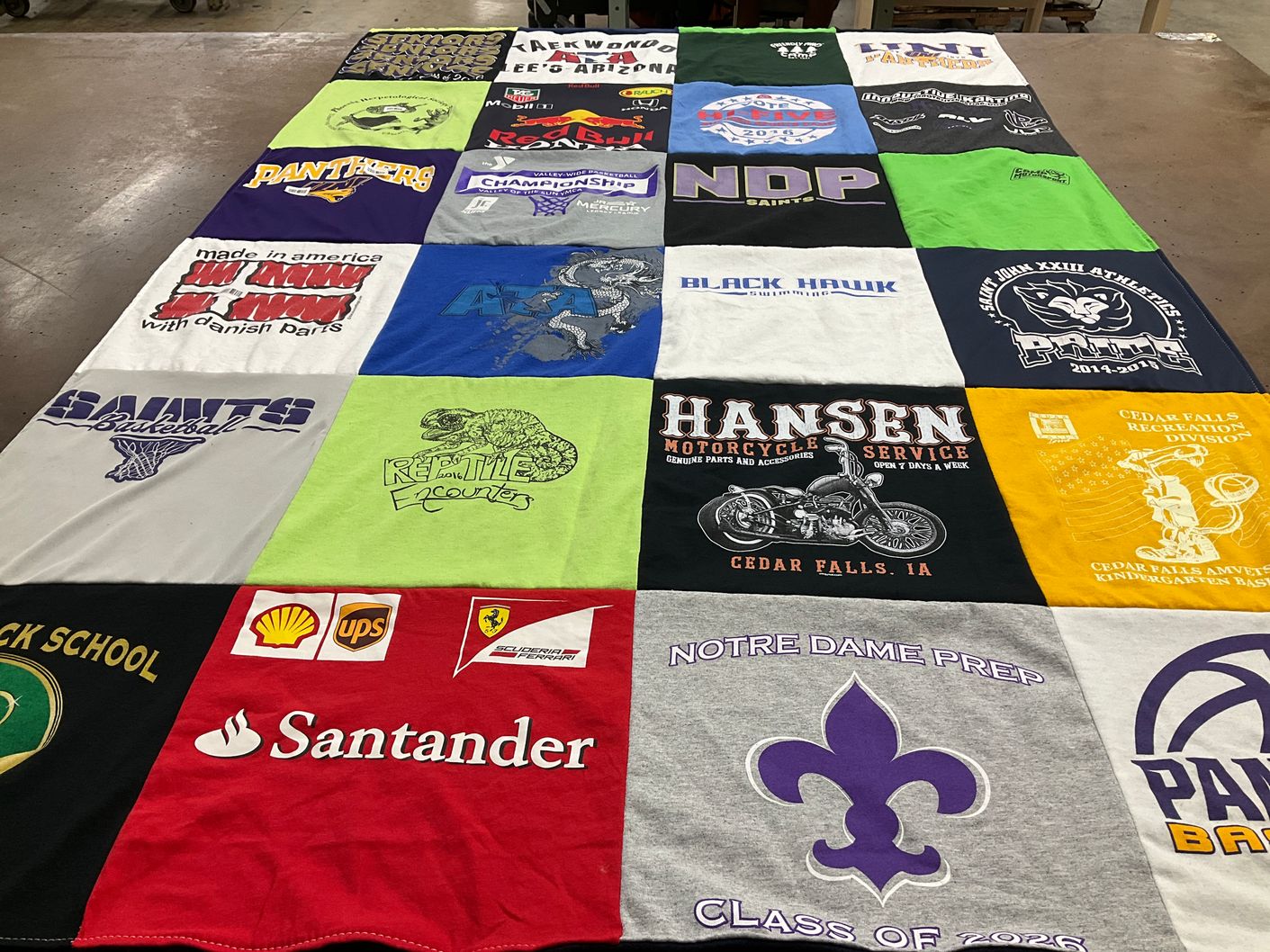 T-shirt quilt featuring no specific teams identified by Krystyna from AZ