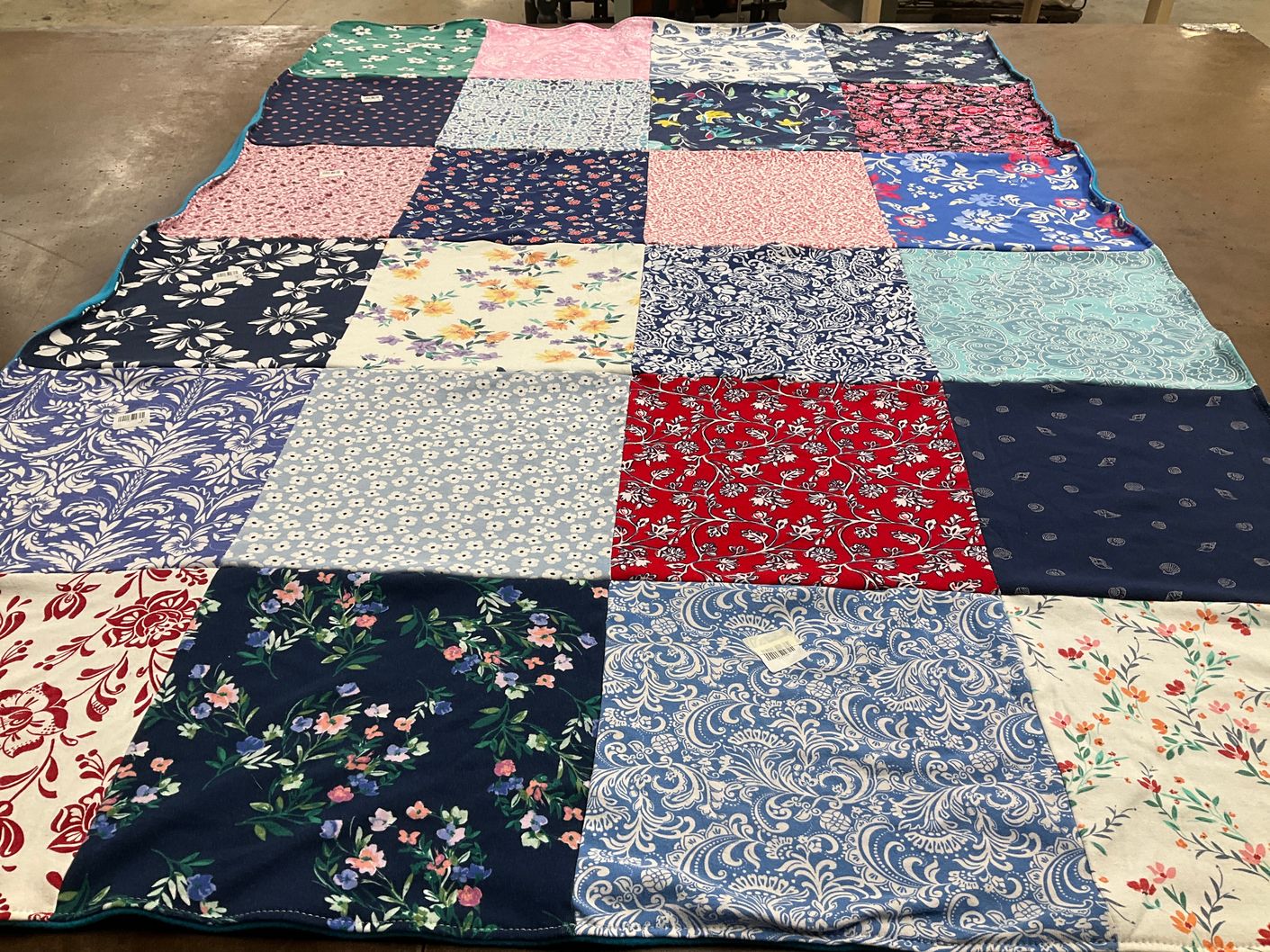 T-shirt quilt with quilting, sewing themes by Rose from NC