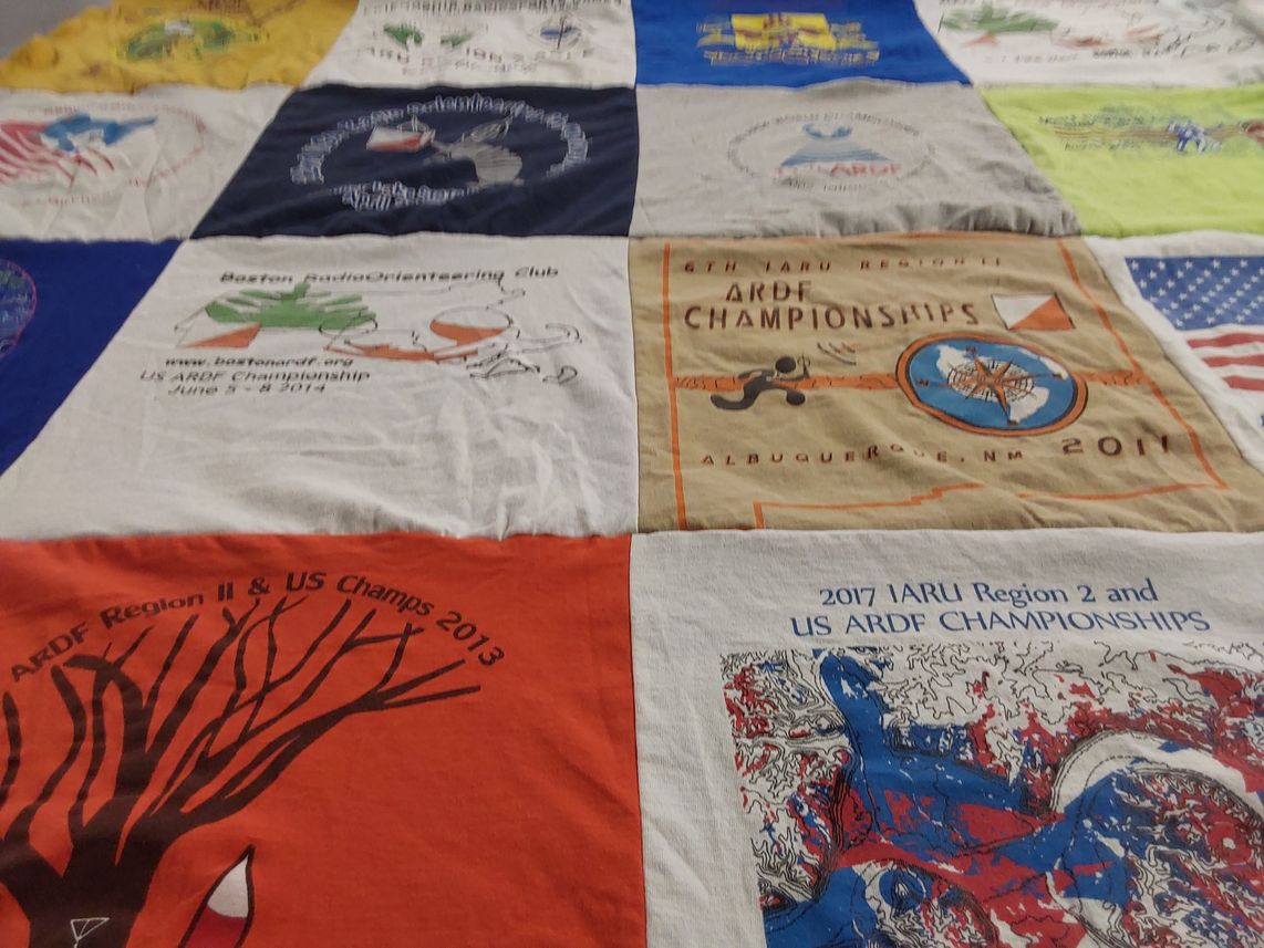 T-shirt quilt with radio, sports themes by Bob from OH