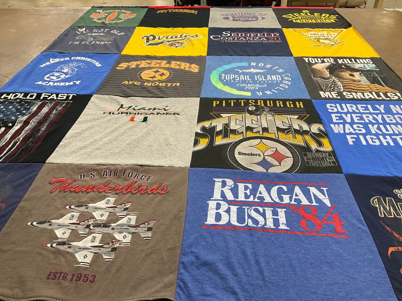T-shirt quilt featuring pittsburgh steelers by David from WV