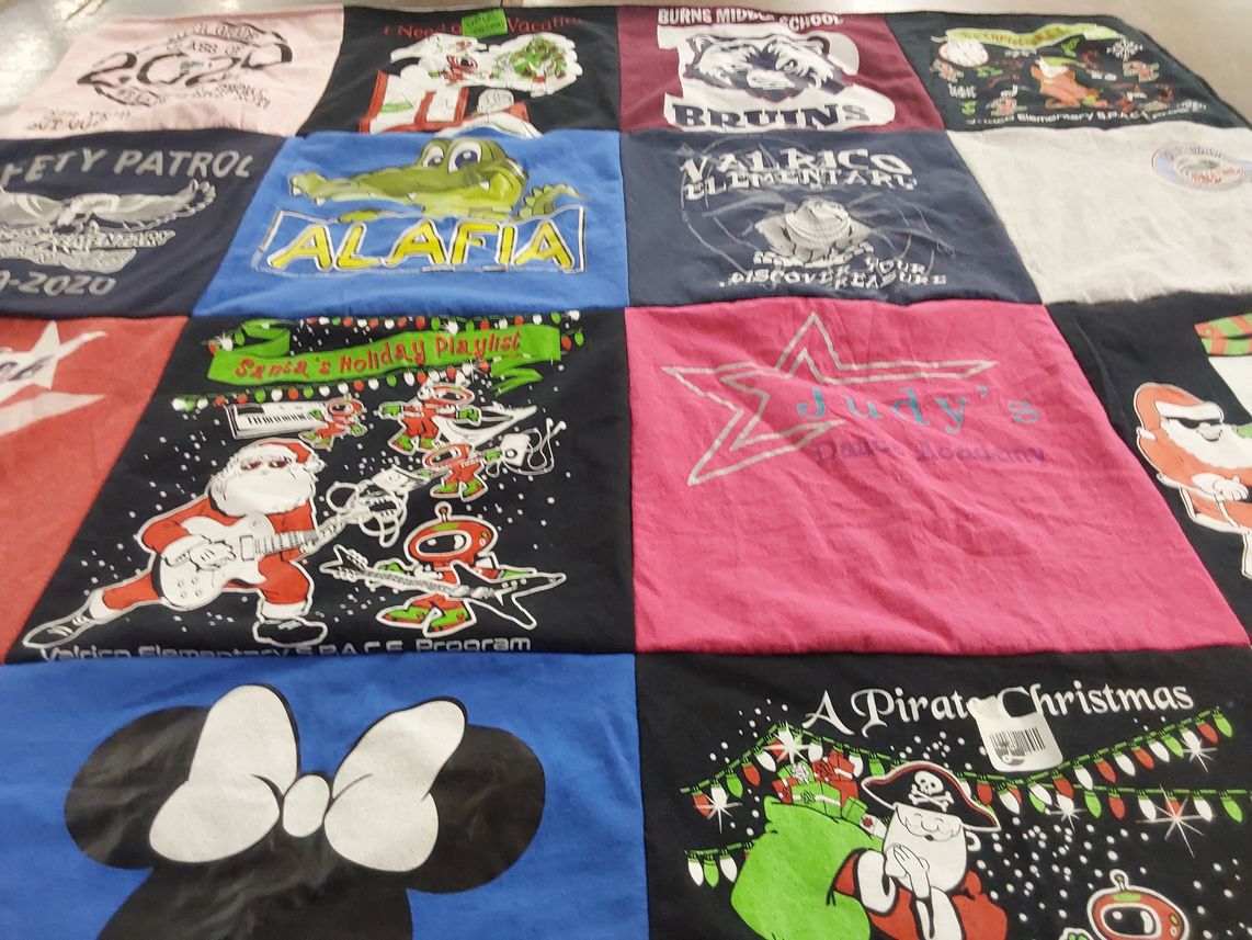 T-shirt quilt from burns middle school, walco elementary by Nicole from FL
