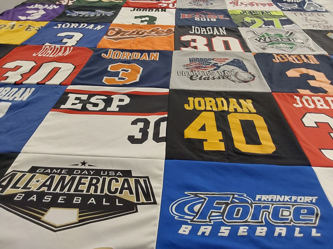 T-shirt quilt featuring frankfort force baseball by Irene from IL