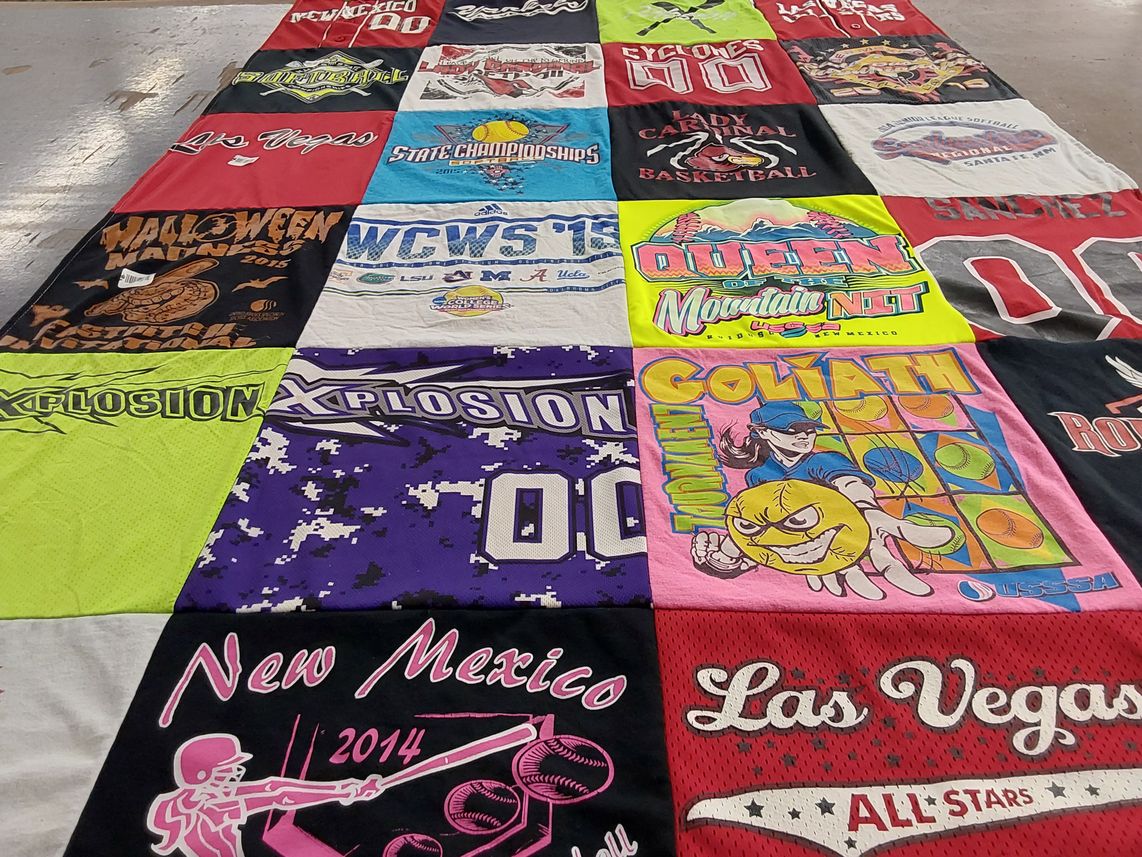 T-shirt quilt featuring lady cardinal basketball by Brandy from NM