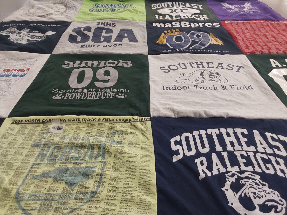 T-shirt quilt from southeast raleigh high school by Alexis from FL
