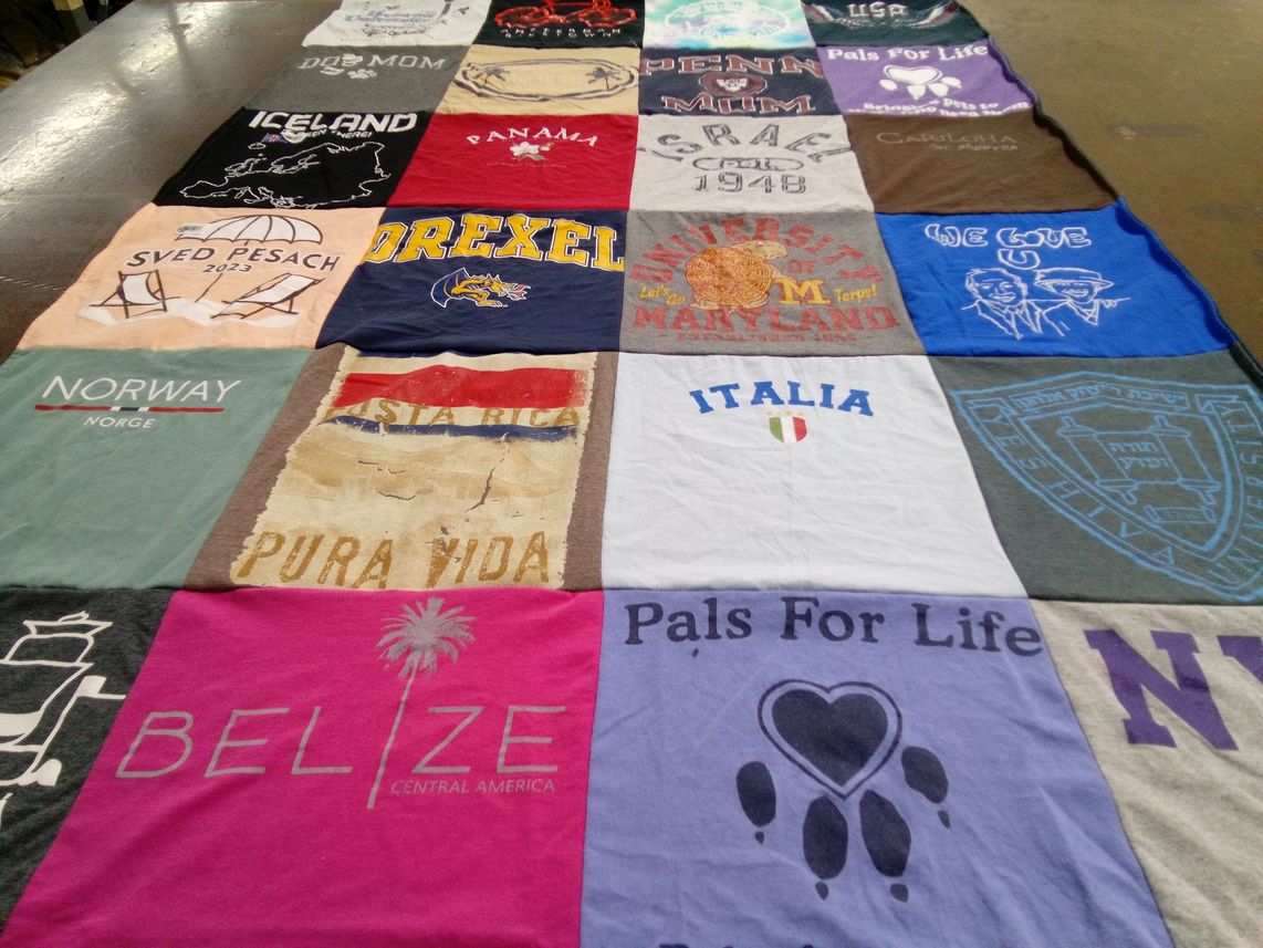 T-shirt quilt from drexel university, university of maryland by Naomi from PA
