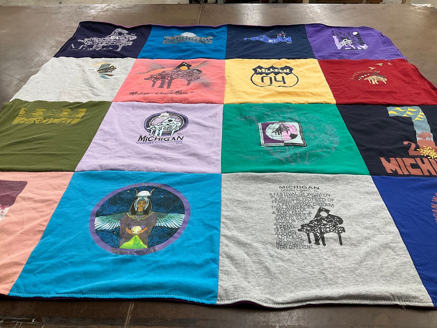 T-shirt quilt from michigan university by Nancy J from MI