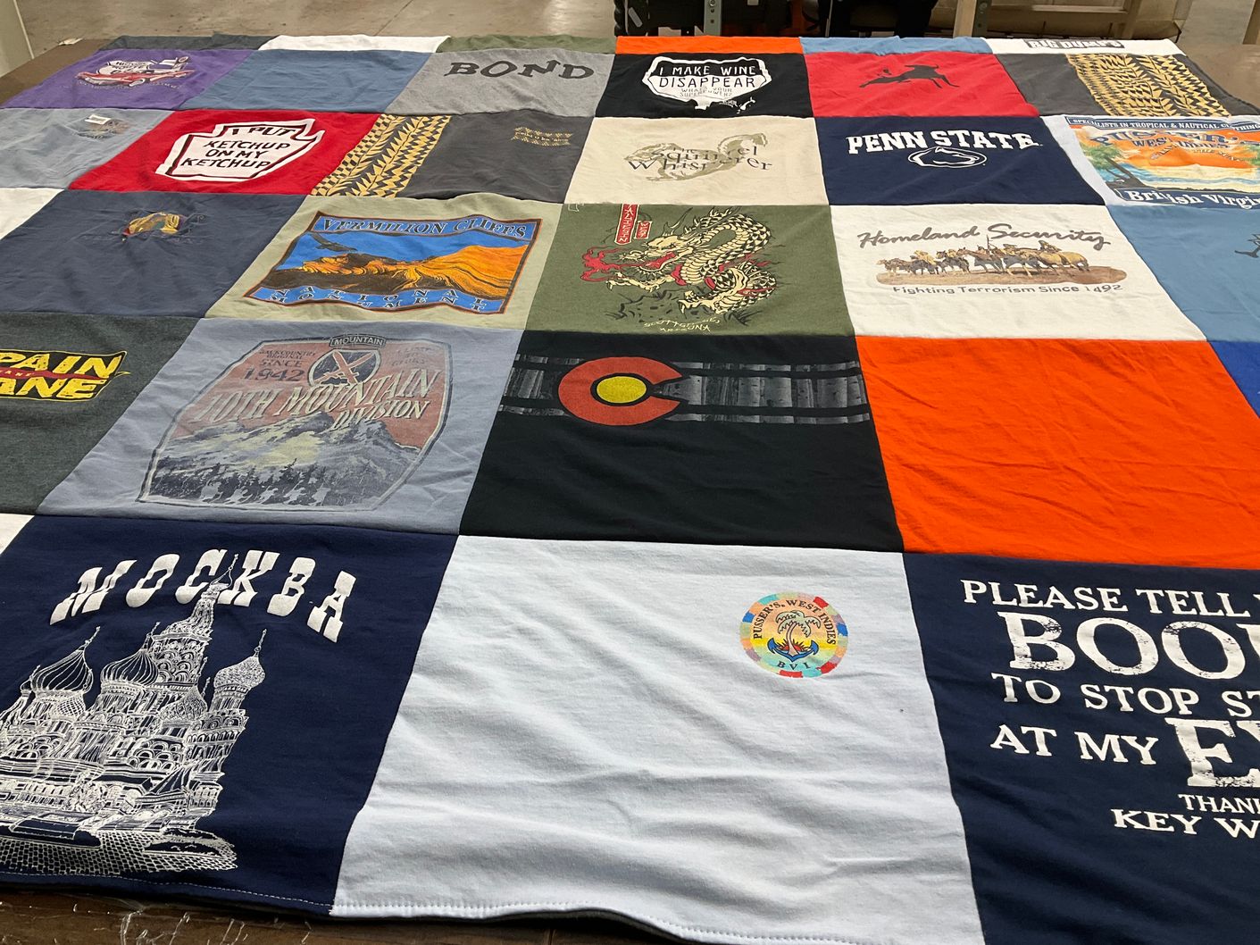 T-shirt quilt from pennsylvania state university by Samuel from CO