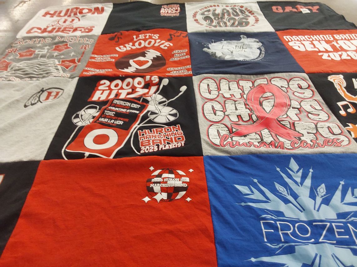 T-shirt quilt from huron high school by Stacey from MI