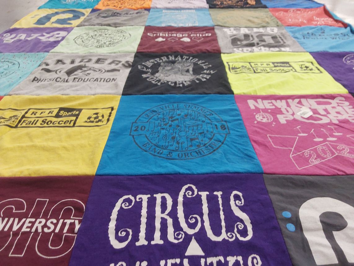 T-shirt quilt from university by Nathen from MN