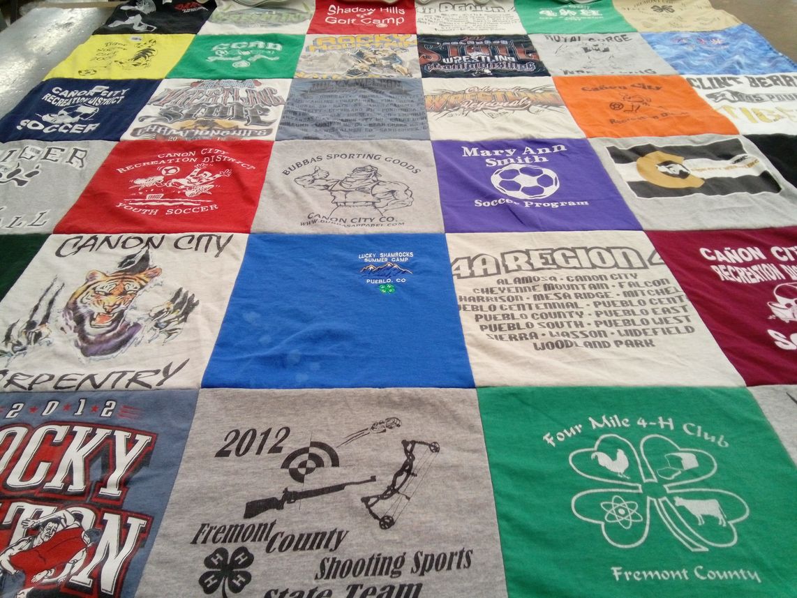 T-shirt quilt featuring canon city soccer, fremont county shooting sports by Valorie from CO