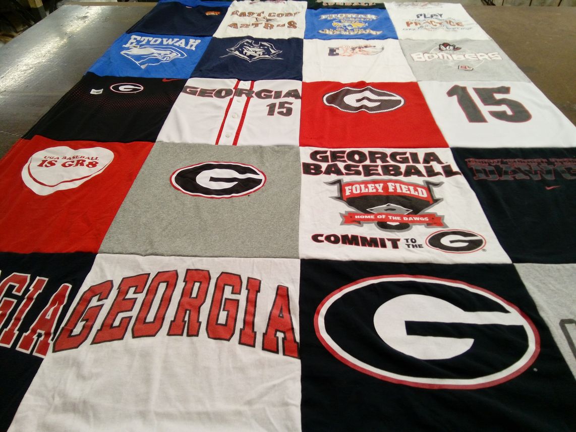 T-shirt quilt featuring georgia bulldogs baseball by Lisa from GA