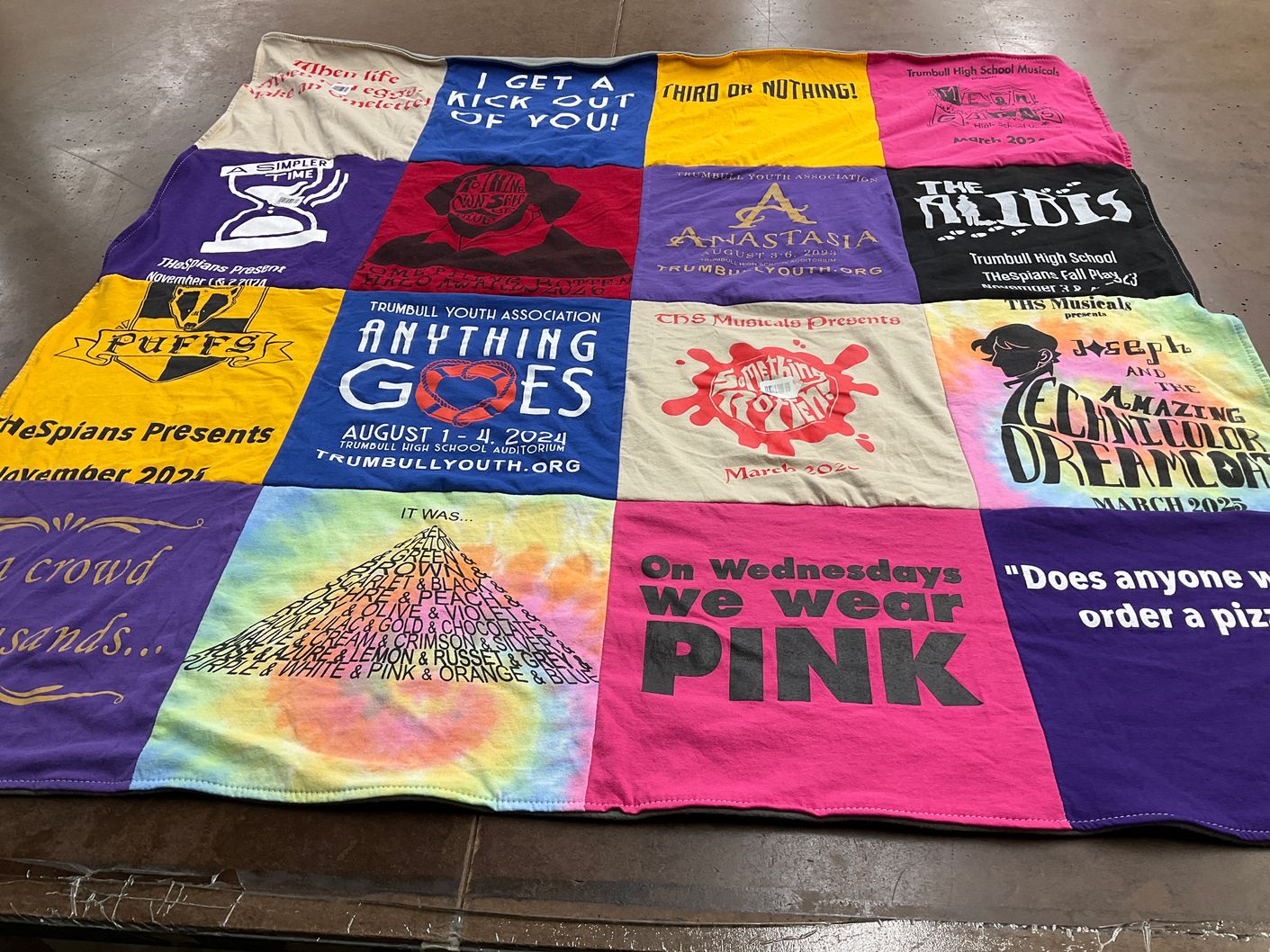 T-shirt quilt from trumbull high school by Alison from CT