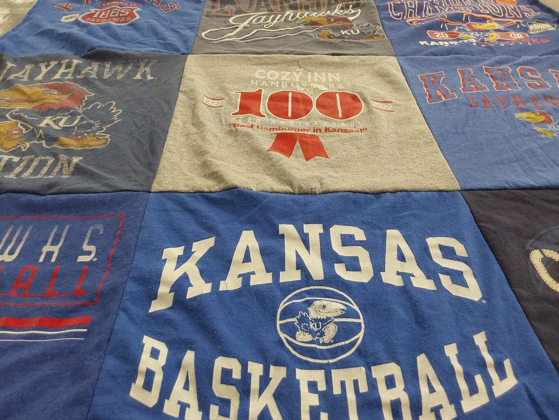 T-shirt quilt from university of kansas by vickie from FL