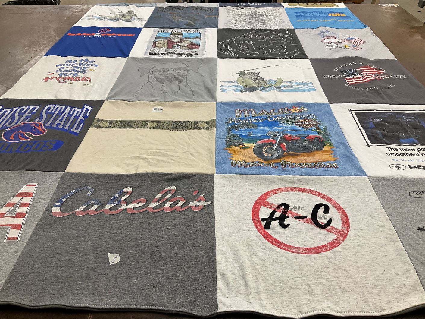 T-shirt quilt featuring boise state broncos by Sandy from ID