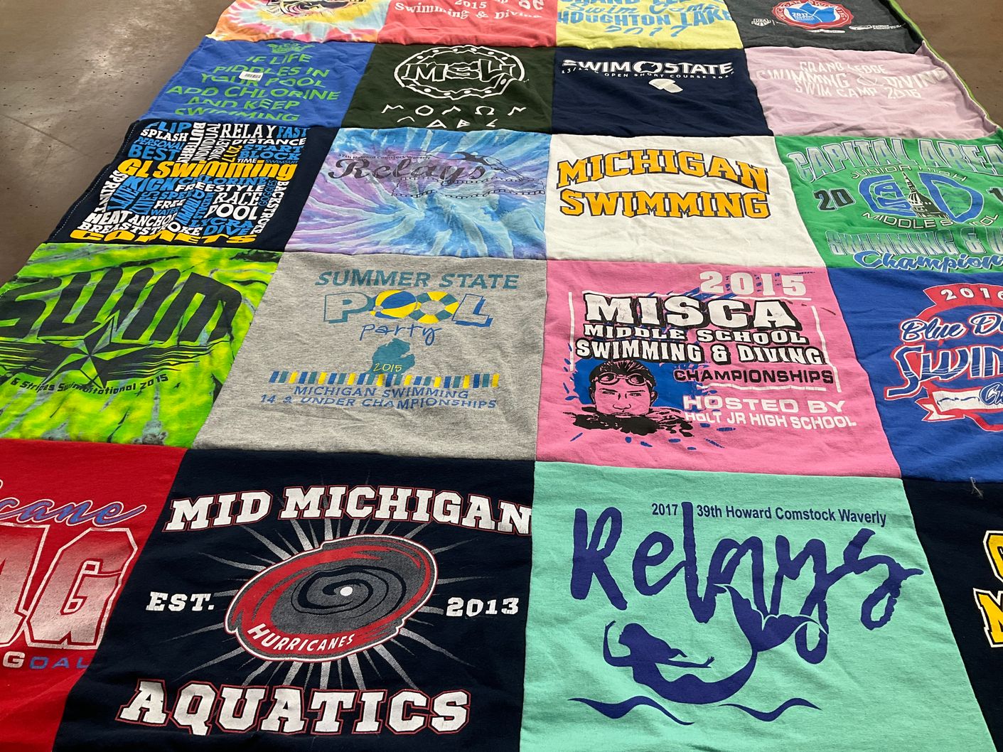T-shirt quilt featuring mid michigan hurricanes aquatics by Abigail from MI