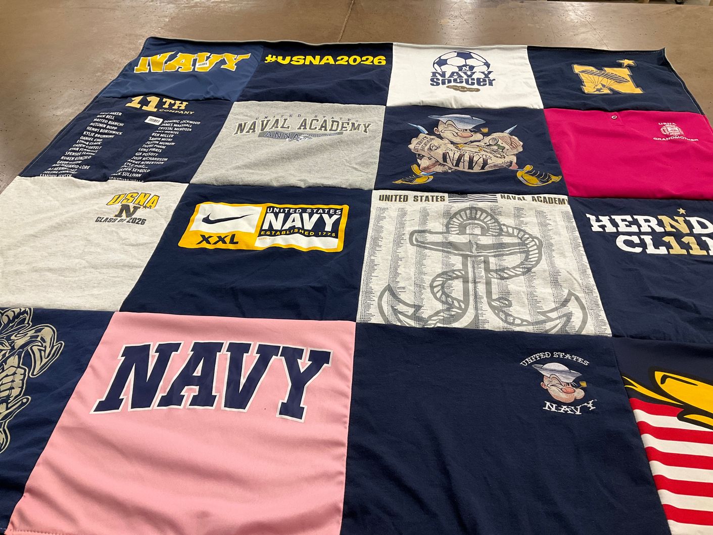T-shirt quilt from united states naval academy by Susan from TX