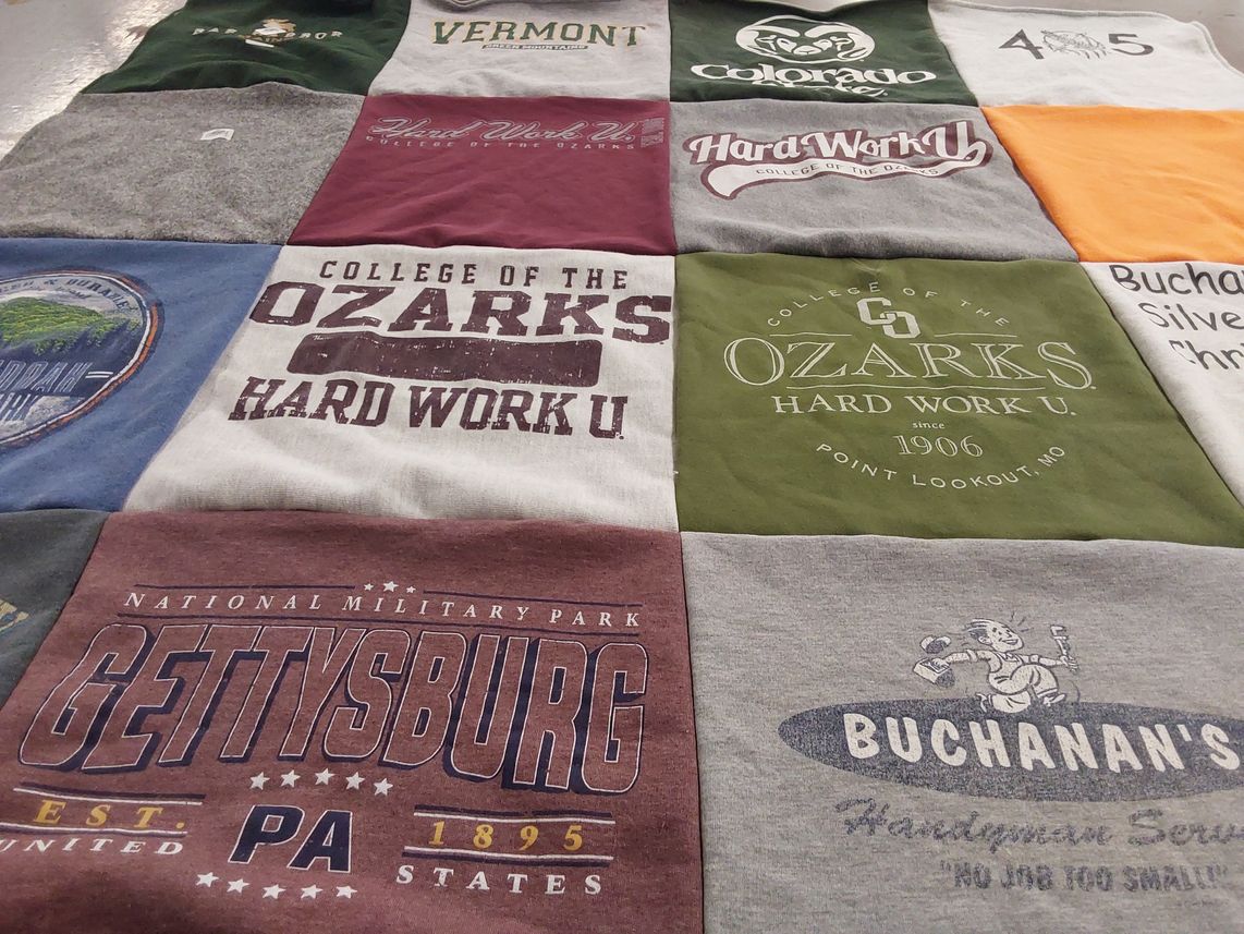 T-shirt quilt from college of the ozarks by Barbara from OK
