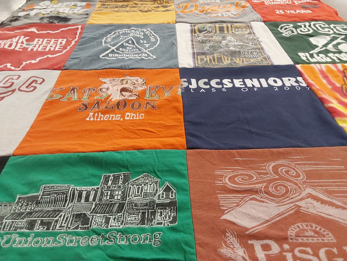 T-shirt quilt from sean j. cox community college by Kathryn from OH