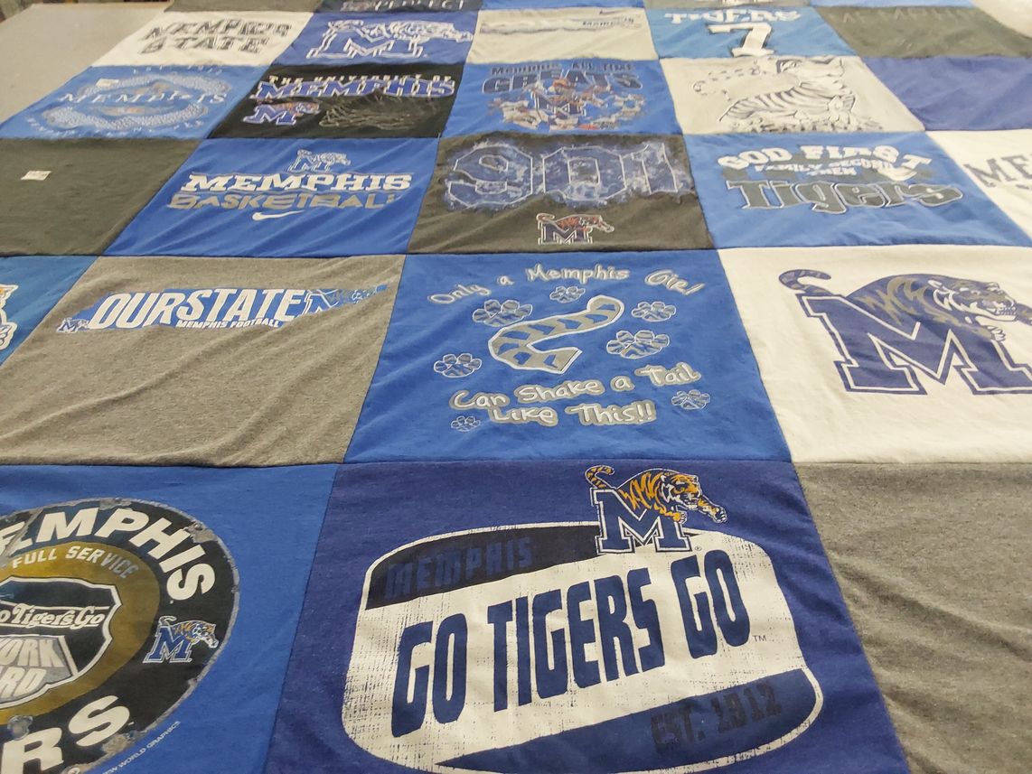 T-shirt quilt featuring memphis tigers by Anne from TN