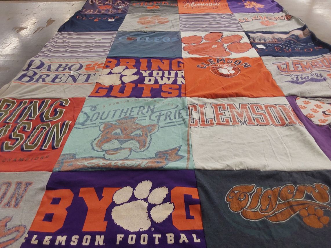 T-shirt quilt featuring clemson tigers by Kimberly from SC
