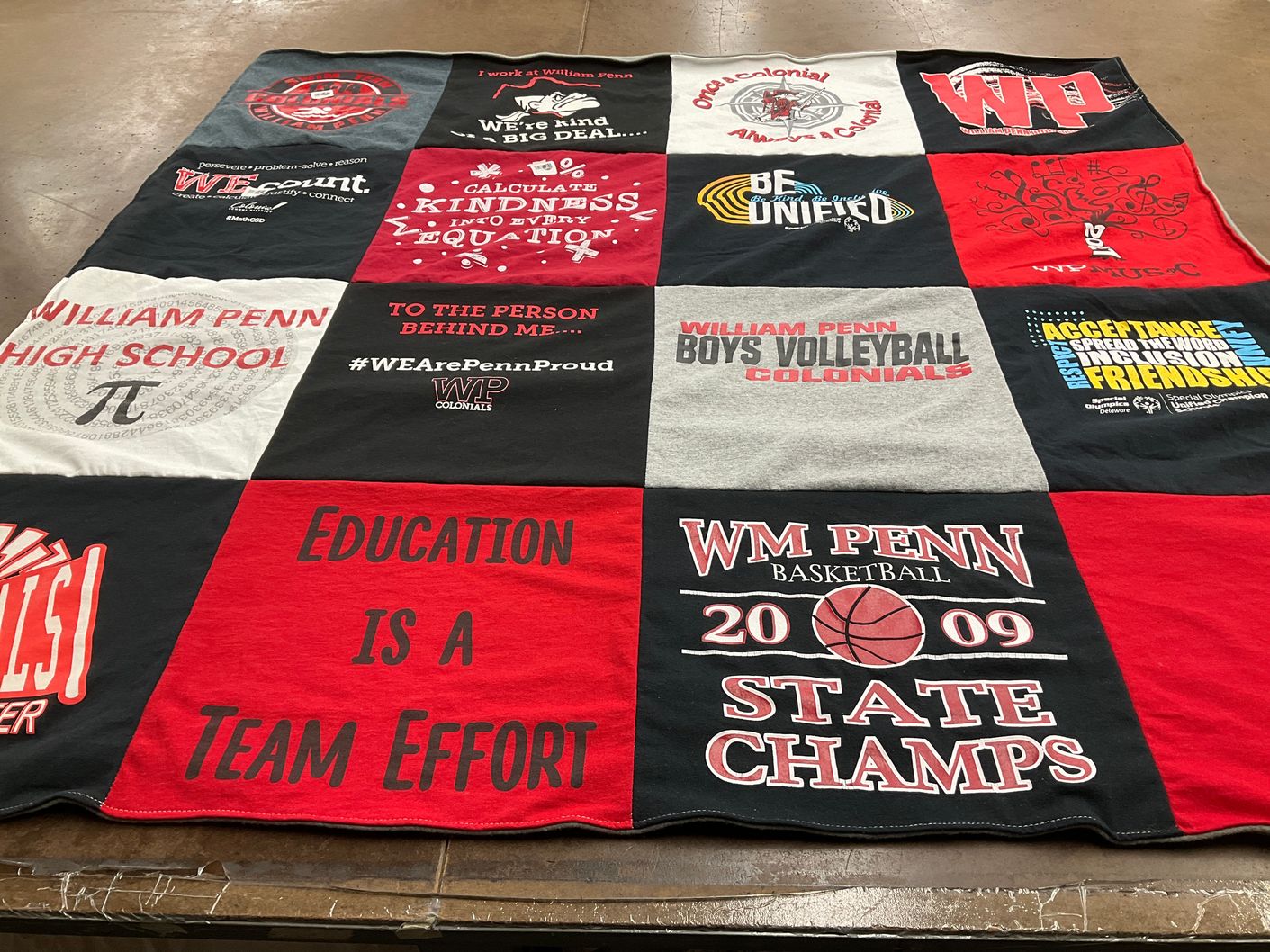 T-shirt quilt featuring william penn boys volleyball colonials, wm penn basketball by julie from DE