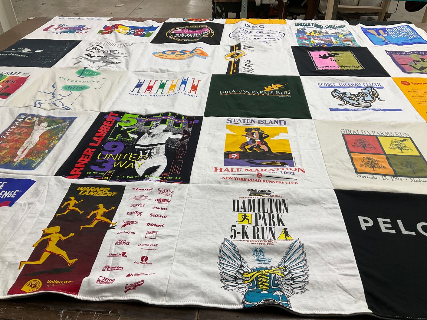 T-shirt quilt with running, marathons themes by William from NJ