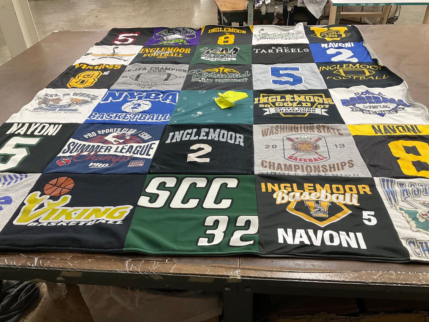 T-shirt quilt featuring viking basketball by Tyler from WA