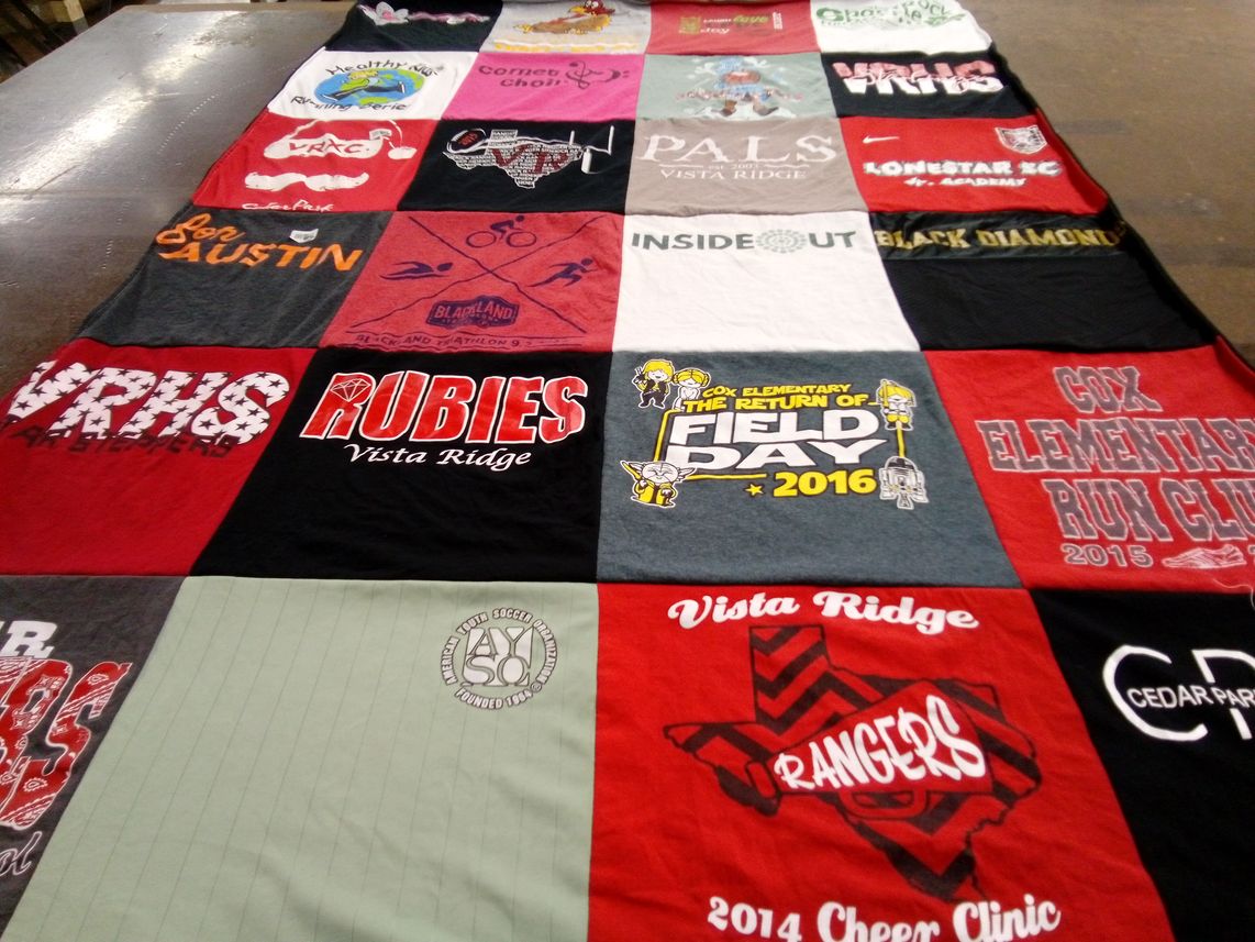 T-shirt quilt featuring vista ridge rangers by Nancy from TX