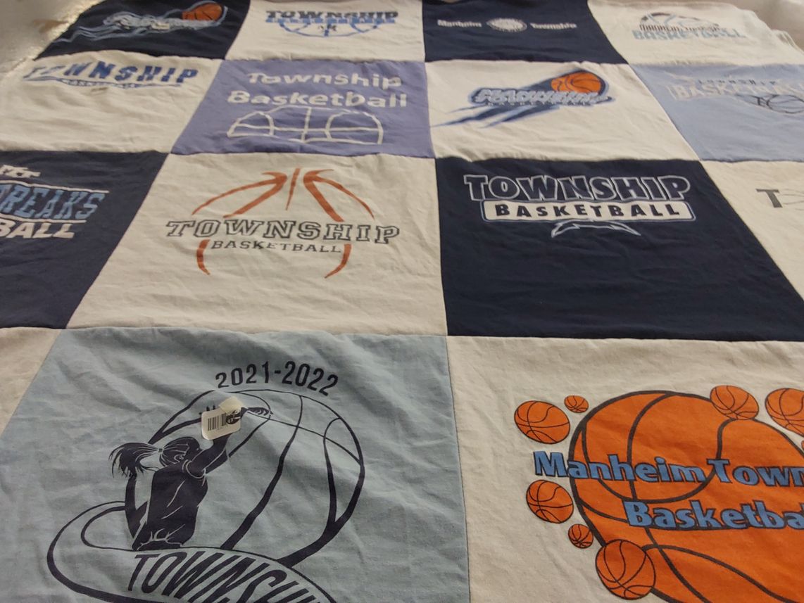 T-shirt quilt featuring manheim township basketball by Jessica from PA