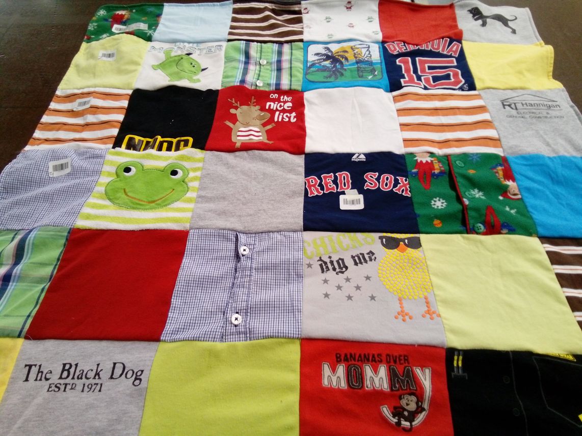 T-shirt quilt featuring boston red sox by Angela from MA