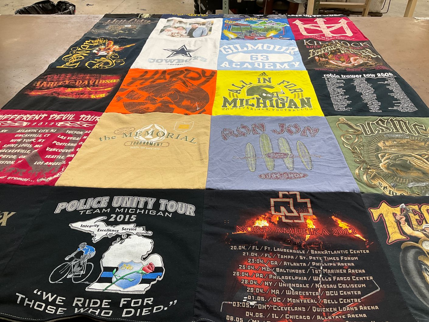 T-shirt quilt featuring michigan, usmc by Christopher from FL