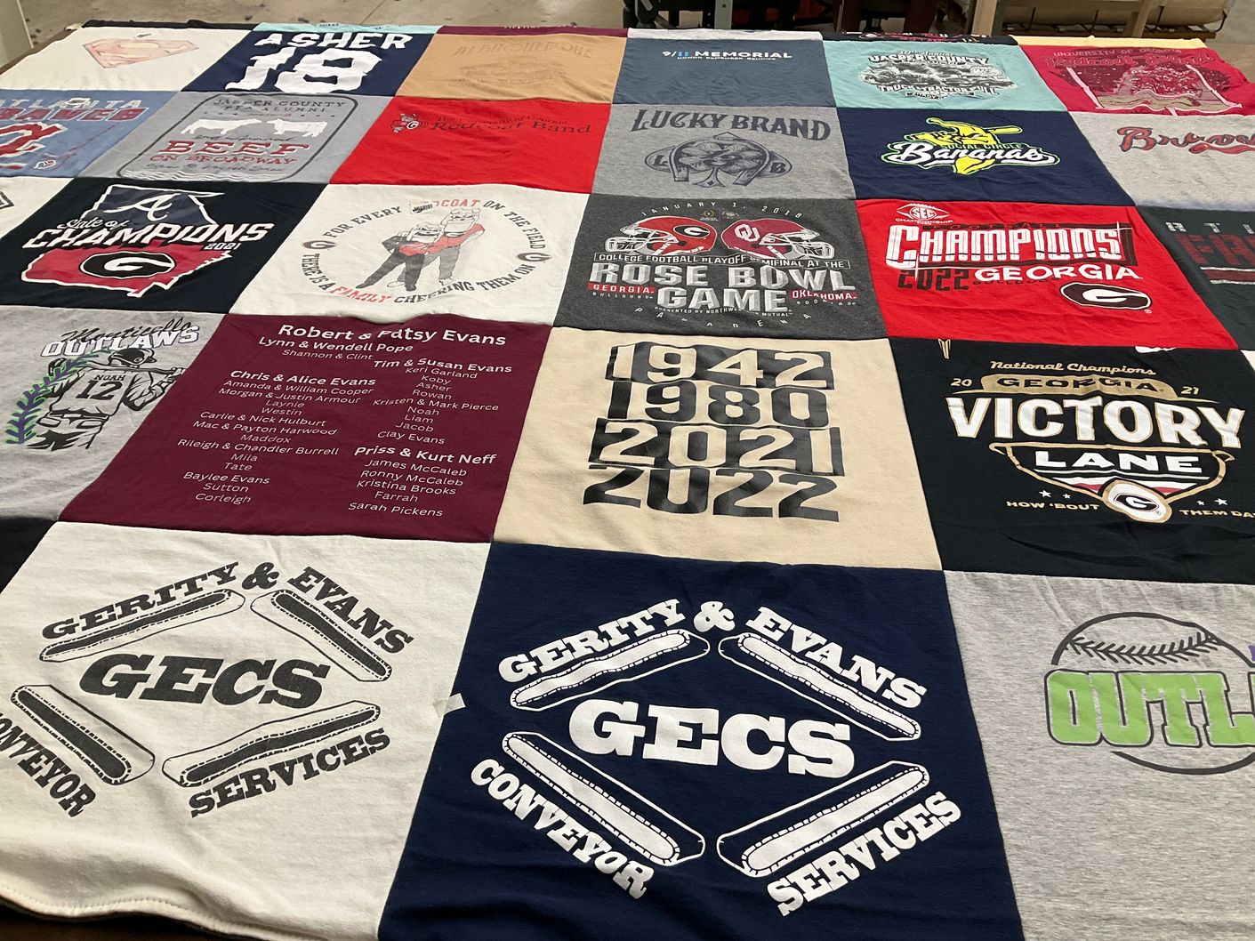 T-shirt quilt from university of georgia by Susan from GA