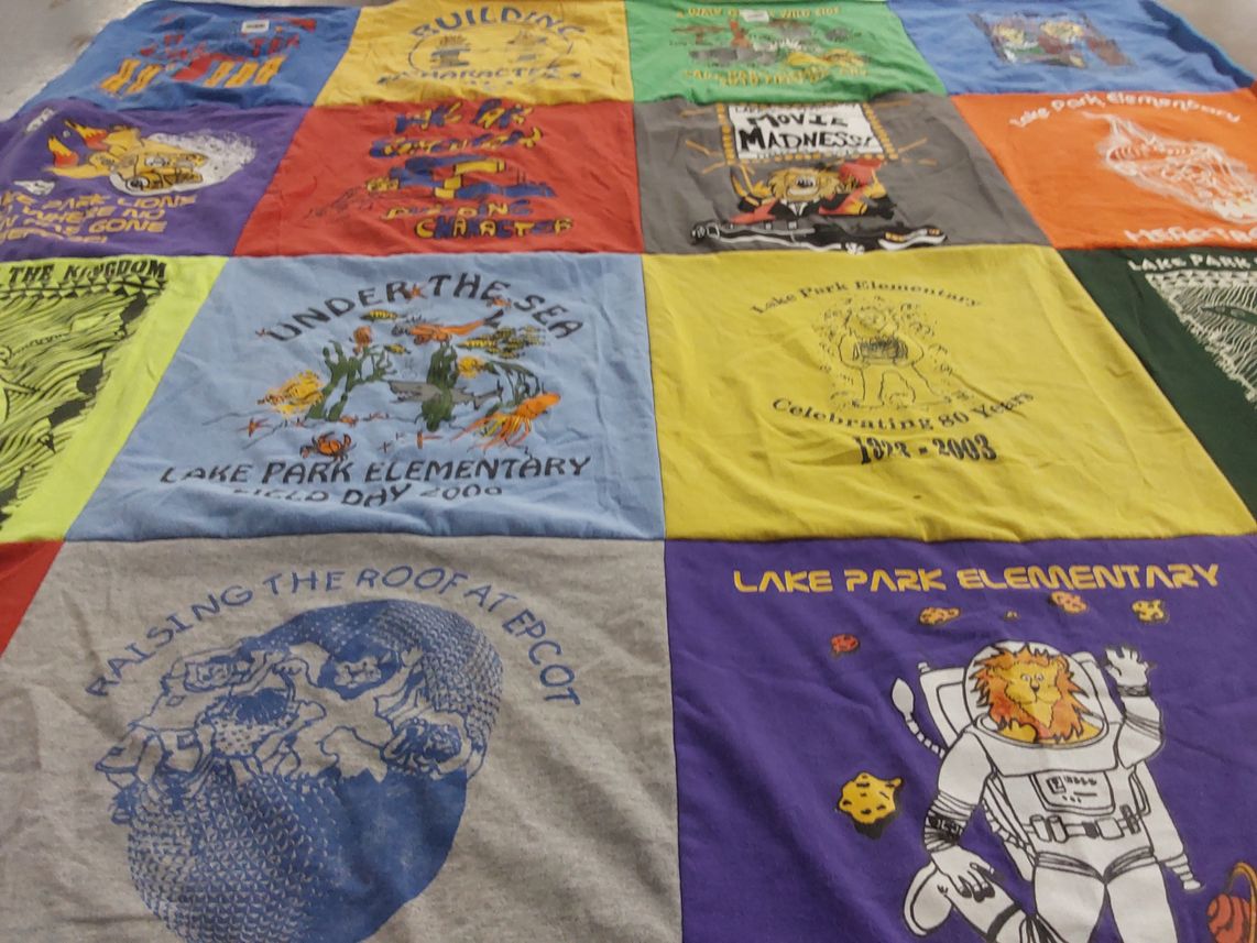 T-shirt quilt from lake park elementary school by Ilean from FL