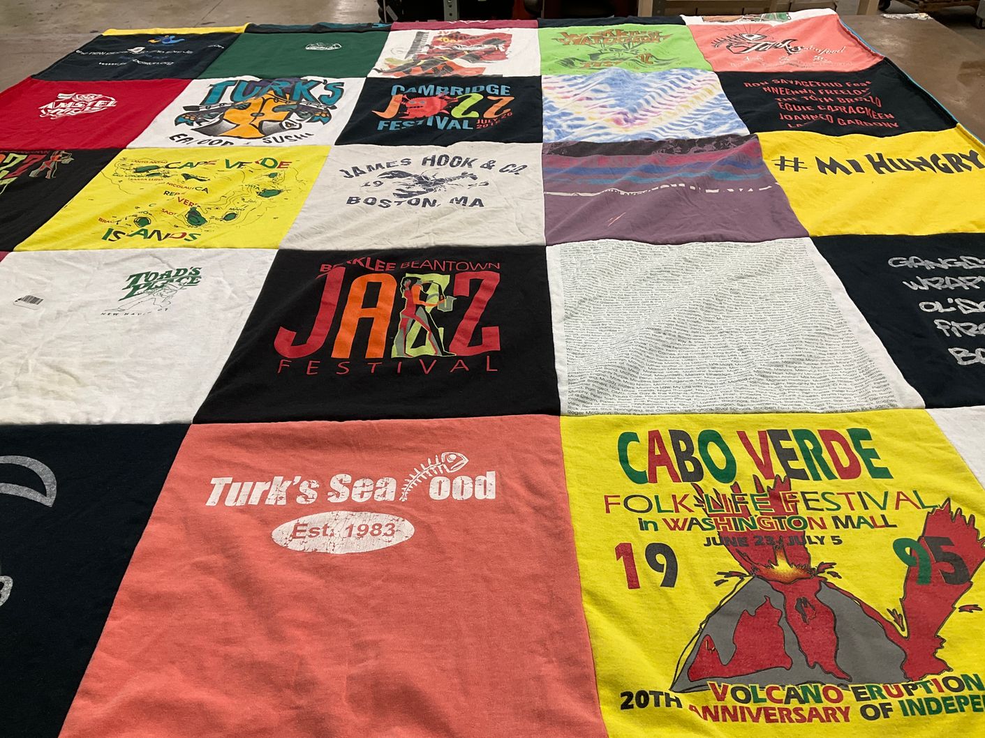 T-shirt quilt from berklee college of music by Rosemary from MA