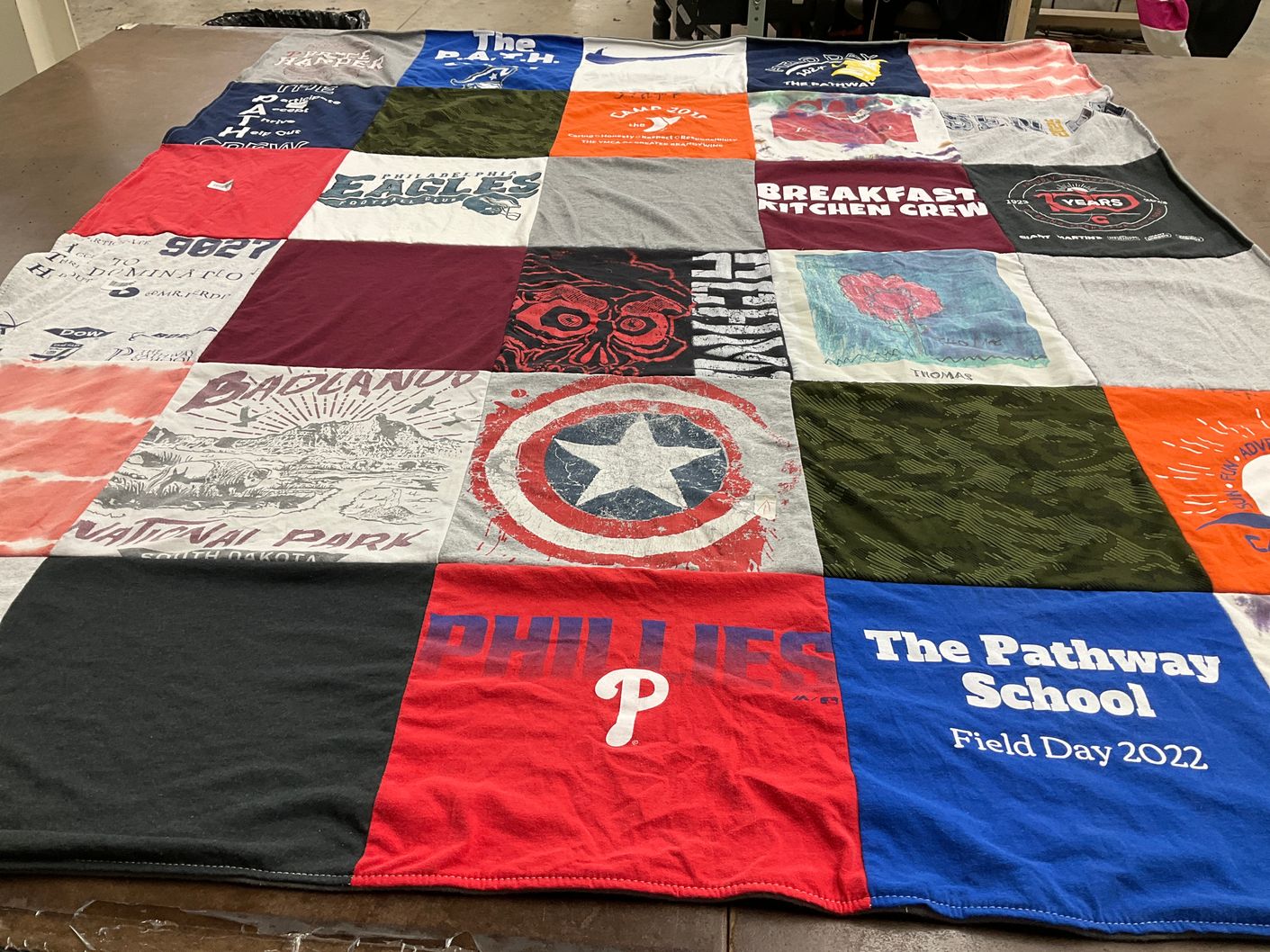 T-shirt quilt featuring philadelphia phillies by Tina from PA