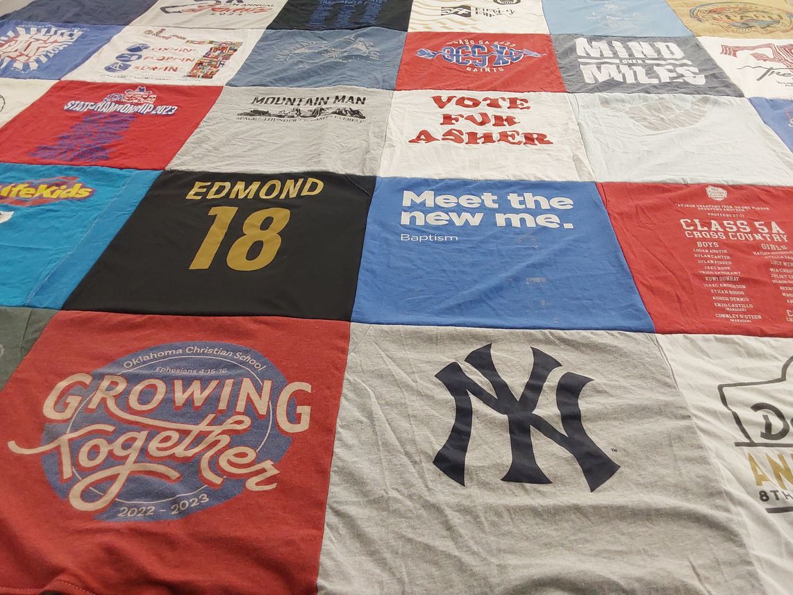 T-shirt quilt from oklahoma christian university by Santana from OK