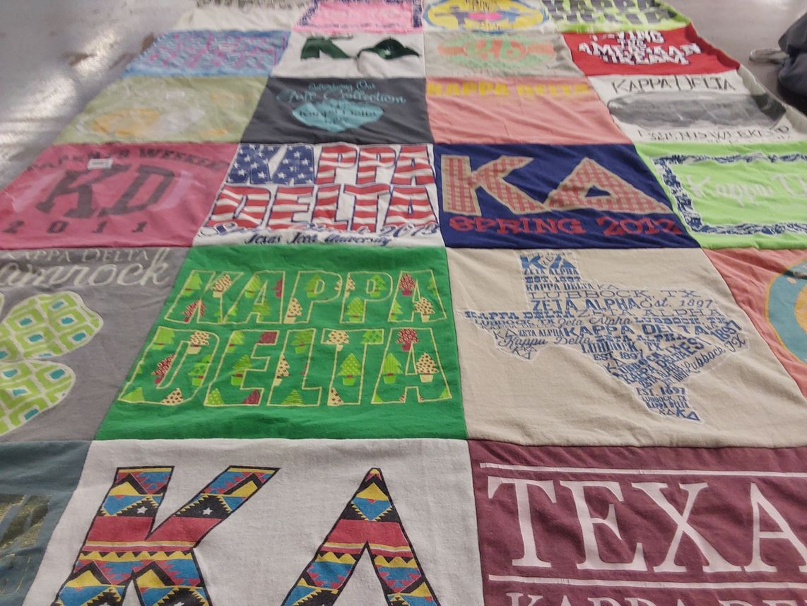 T-shirt quilt from san jose state university by Rebecca from TX