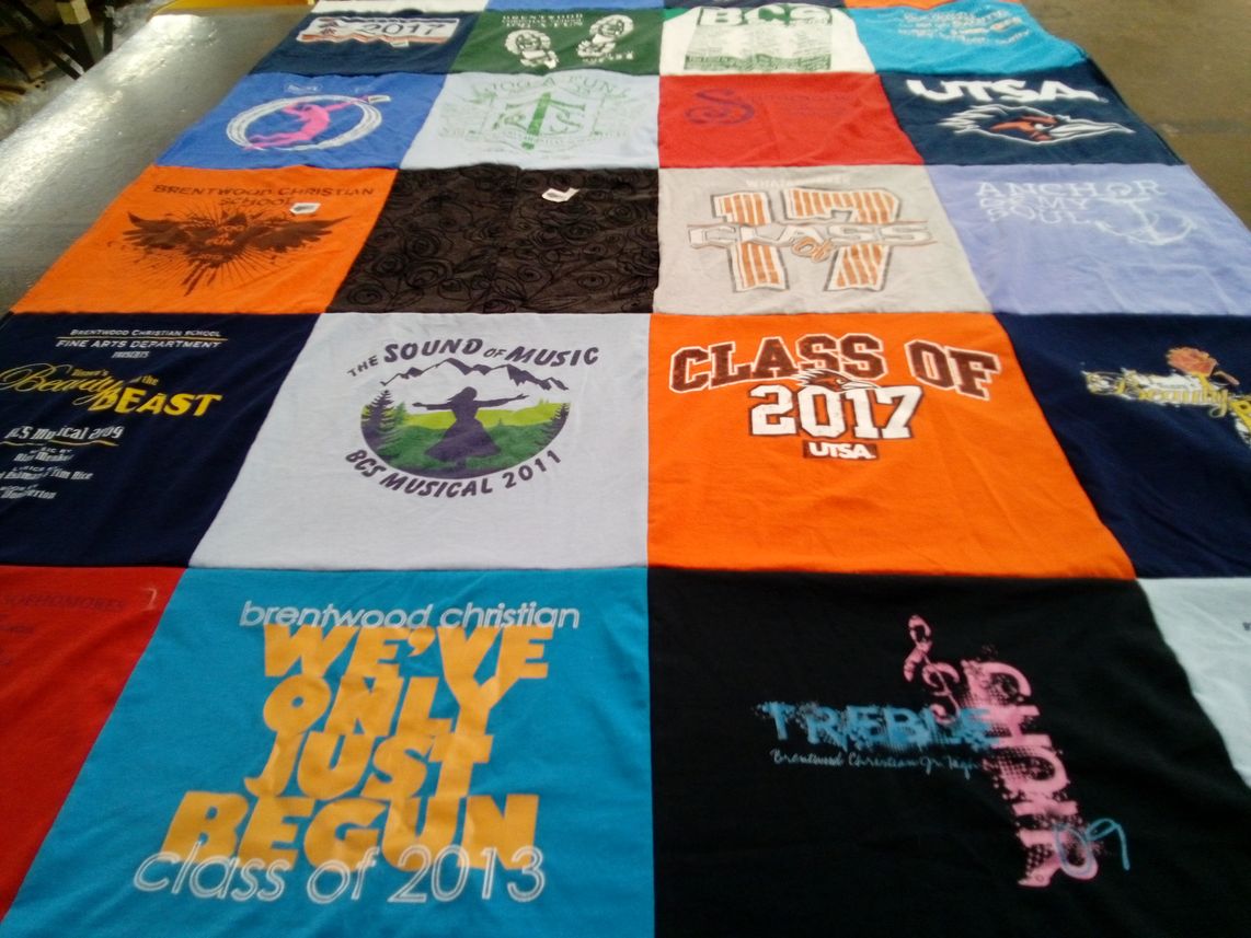 T-shirt quilt from brentwood christian school, university of texas at san antonio by Amanda from TX