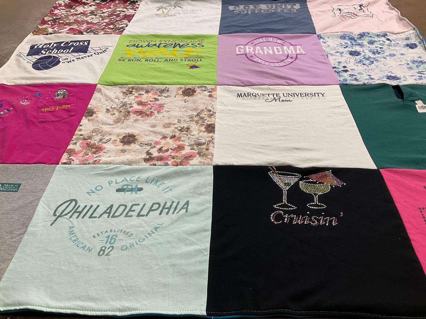 T-shirt quilt from marquette university by Monica from WI