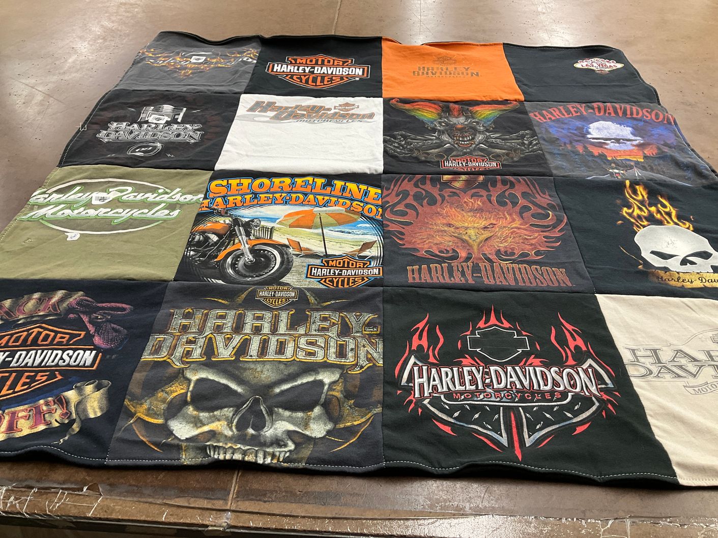 T-shirt quilt with motorcycling themes by Jennifer from NJ
