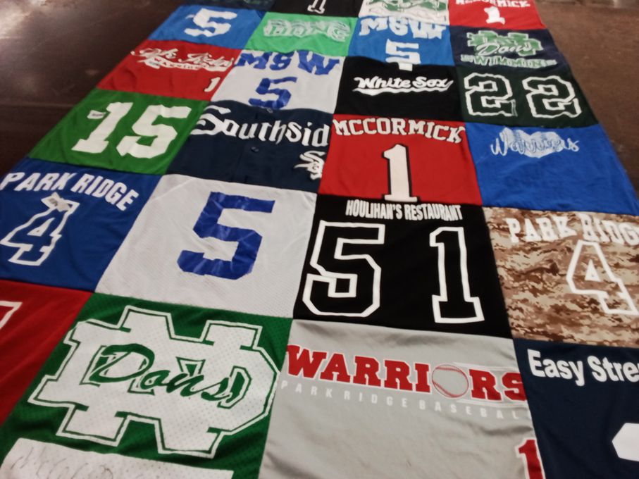 T-shirt quilt featuring park ridge high school baseball by Angela from IL