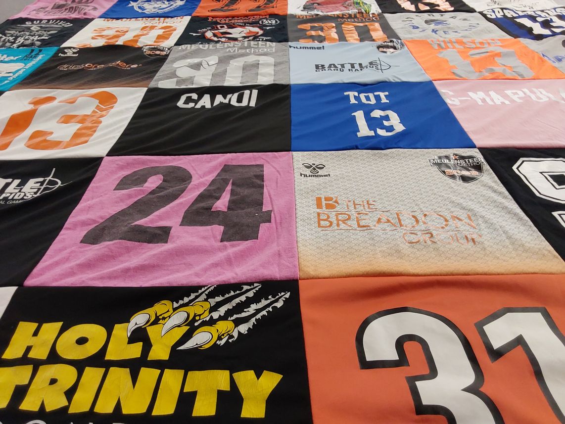 T-shirt quilt featuring battle rapids soccer club by Carrie from MI