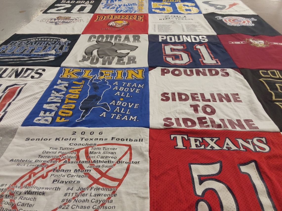 T-shirt quilt featuring klein high school football by Cindy from TX