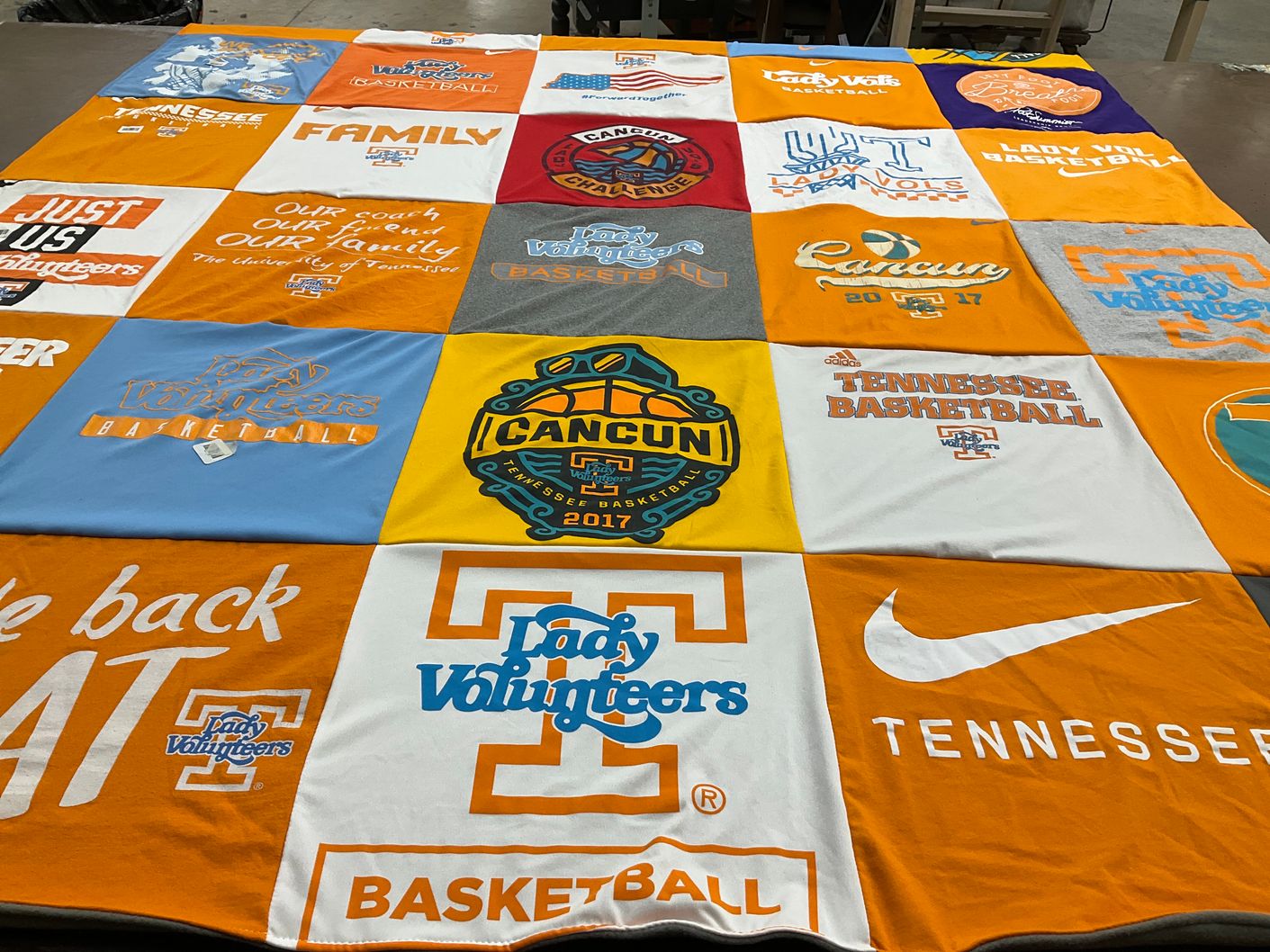 T-shirt quilt featuring lady volunteers basketball, tennessee volunteers basketball by Caleb from SD