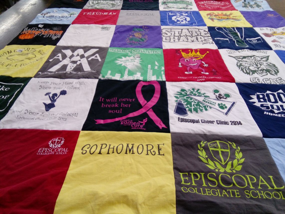 T-shirt quilt from episcopal collegiate school by Latese from AR