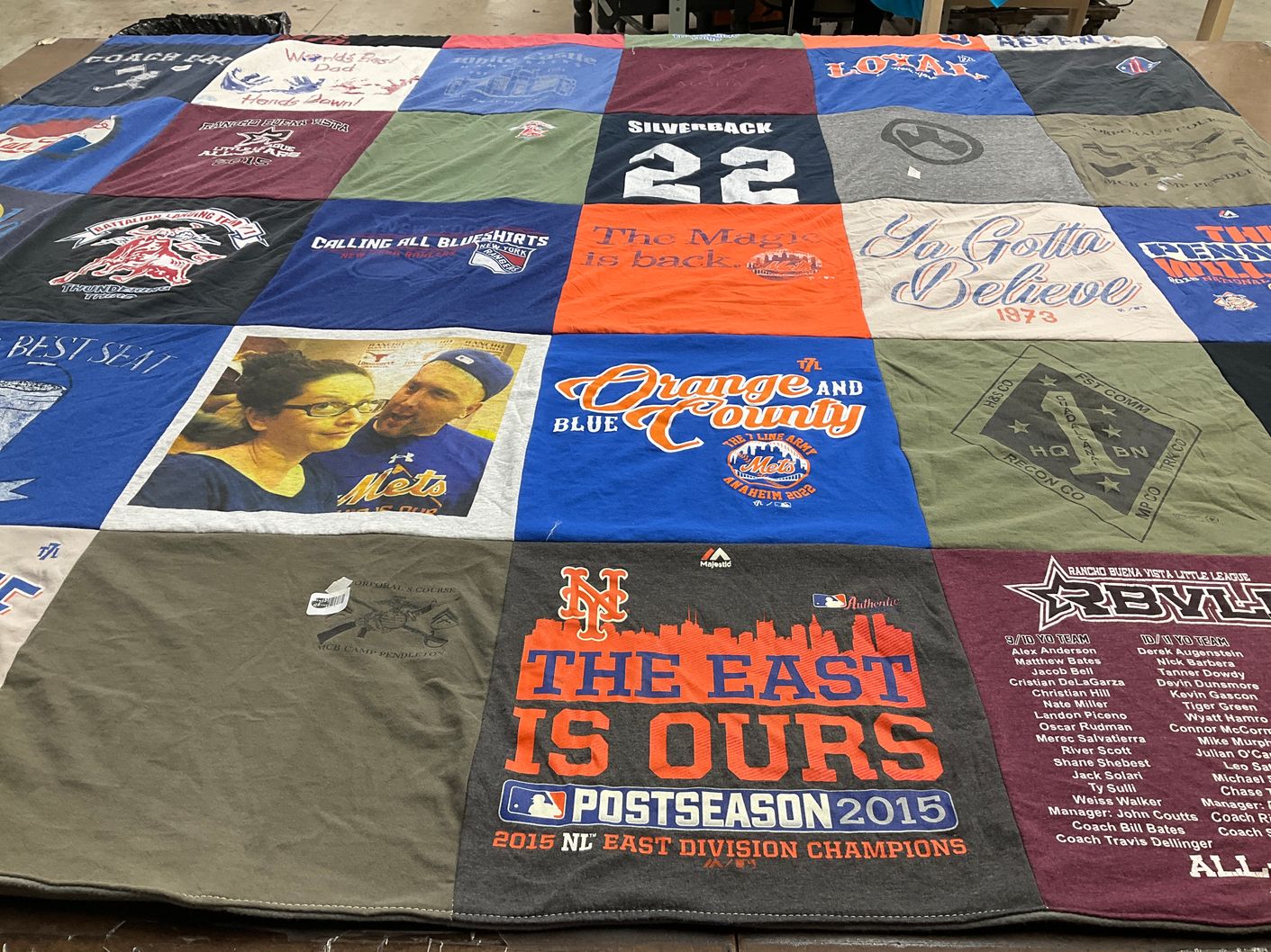 T-shirt quilt featuring new york mets by Kelina from CA