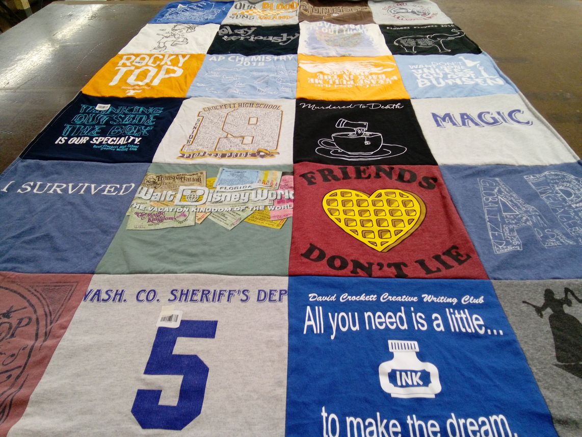 T-shirt quilt from crockett high school by Jennifer from TN